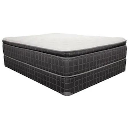 Queen Pillow Top Pocketed Coil Mattress and 5" Low Profile Steel Foundation